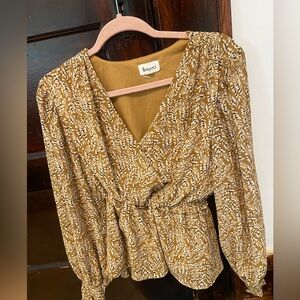 Mustard Yellow Wrap Blouse